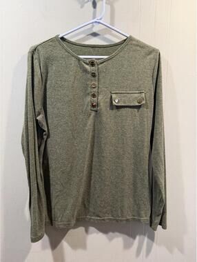 Womens Shein Long Sleeves T Shirt Size Large Green